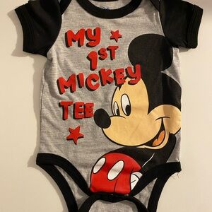 Disney Gray and Black Mickey Mouse Bodysuit